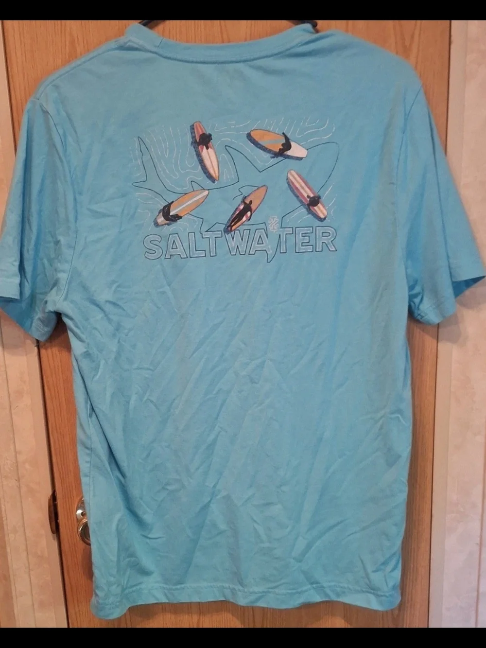 Izod Saltwater Short Sleeve Tee in Aqua Blue